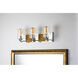 Arcadia 3 Light 22 inch PC Bath Light Wall Light in Polished Chrome with Gold